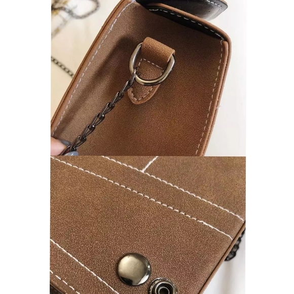 🧡IN STOCK 🧡Brown Square Flap Mini Handbag - Picture 8 of 8